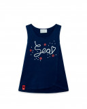 Tee-shirt en jersey bretelles fille bleu sea lovers Tee-shirt en jersey bretelles fille bleu sea lovers