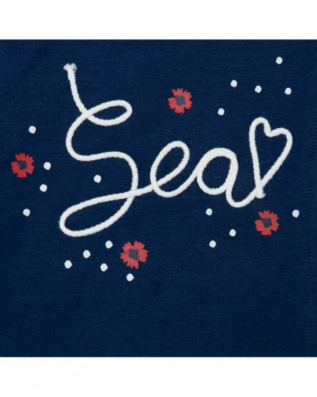 Tee-shirt en jersey bretelles fille bleu sea lovers