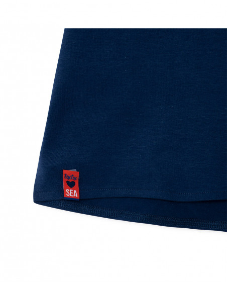 Tee-shirt en jersey bretelles fille bleu sea lovers