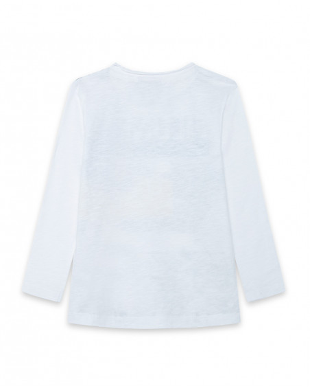 Tee-shirt en jersey manche longue garçon blanche jungle street Tee-shirt en jersey manche longue garçon blanche jungle street