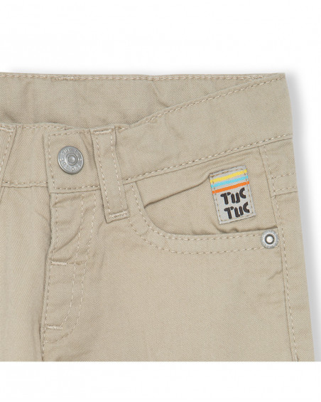Pantalon en sergé poche garçon marron funcactus