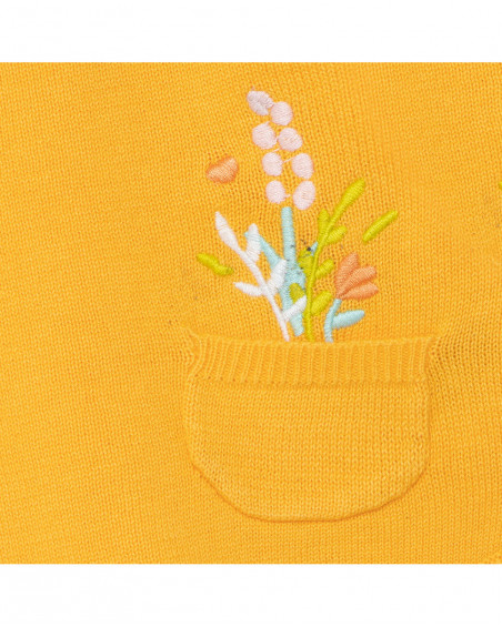 Grenouillère et capot tricot short fille orange picnic time Grenouillère et capot tricot short fille orange picnic time