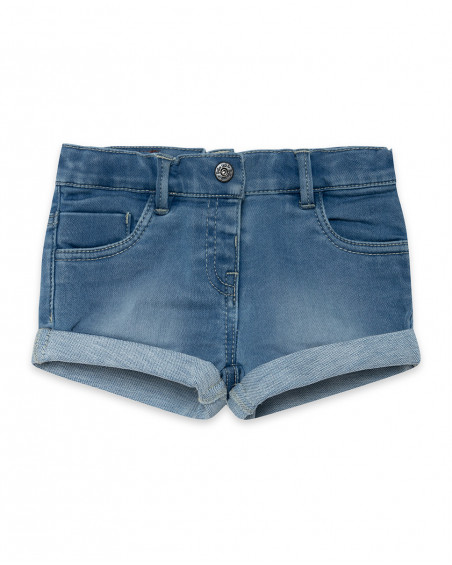 Short en jeans avec poches fille bleu basicos kids Short en jeans avec poches fille bleu basicos kids
