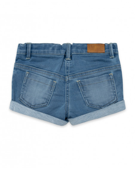 Short en jeans avec poches fille bleu basicos kids Short en jeans avec poches fille bleu basicos kids