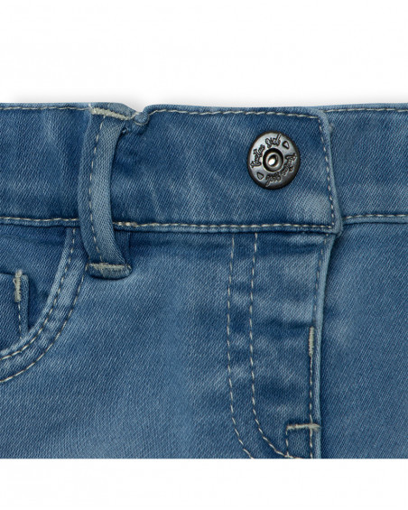Short en jeans avec poches fille bleu basicos kids Short en jeans avec poches fille bleu basicos kids