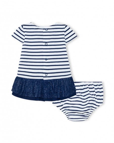 Robe en jersey et tulle à rayures fille blanche little pirates Robe en jersey et tulle à rayures fille blanche little pirates