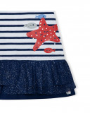 Robe en jersey et tulle à rayures fille blanche little pirates Robe en jersey et tulle à rayures fille blanche little pirates
