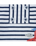 Robe en jersey et tulle à rayures fille blanche little pirates Robe en jersey et tulle à rayures fille blanche little pirates