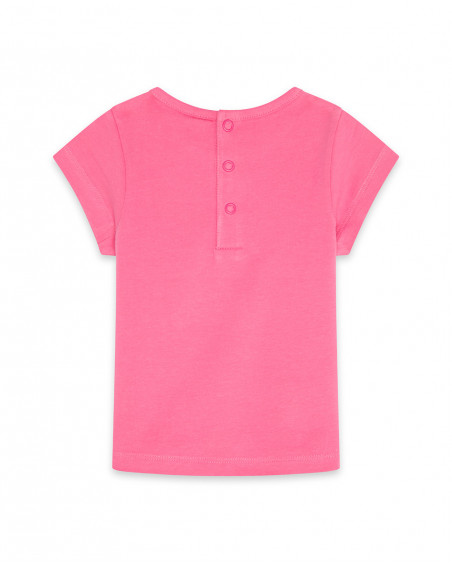 Tee-shirt en jersey visage fille rose tahiti Tee-shirt en jersey visage fille rose tahiti