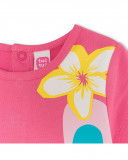 Tee-shirt en jersey visage fille rose tahiti Tee-shirt en jersey visage fille rose tahiti