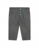 Pantalon en jeans boutons fille gris in the jungle Pantalon en jeans boutons fille gris in the jungle