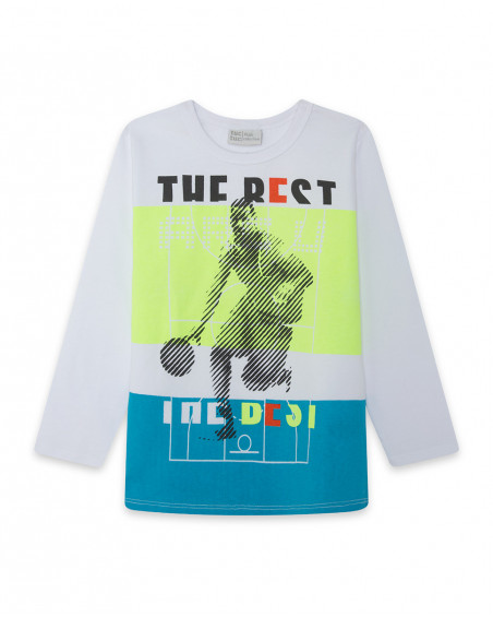 Tee-shirt en jersey manche longue garçon blanche play Tee-shirt en jersey manche longue garçon blanche play