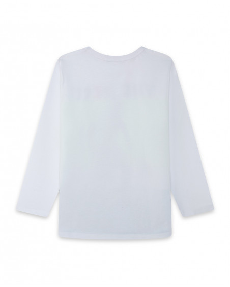 Tee-shirt en jersey manche longue garçon blanche play Tee-shirt en jersey manche longue garçon blanche play