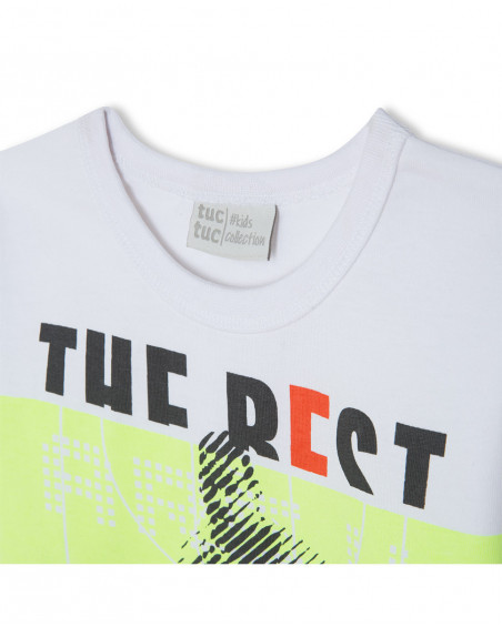 Tee-shirt en jersey manche longue garçon blanche play Tee-shirt en jersey manche longue garçon blanche play