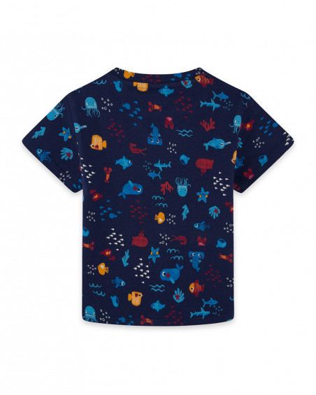 Tee-shirt en jersey poissons garçon bleu red submarine