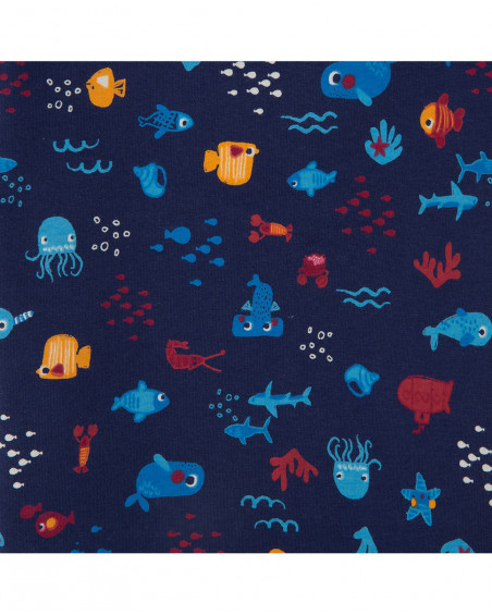 Tee-shirt en jersey poissons garçon bleu red submarine