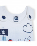Grenouillère en jersey bretelles garçon blanche little pirates Grenouillère en jersey bretelles garçon blanche little pirates