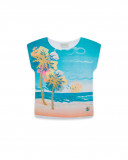 Tee-shirt en jersey imprimée fille bleu venice beach Tee-shirt en jersey imprimée fille bleu venice beach