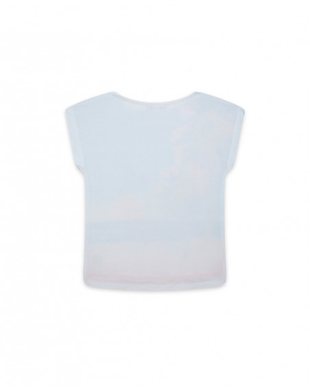 Tee-shirt en jersey imprimée fille bleu venice beach Tee-shirt en jersey imprimée fille bleu venice beach