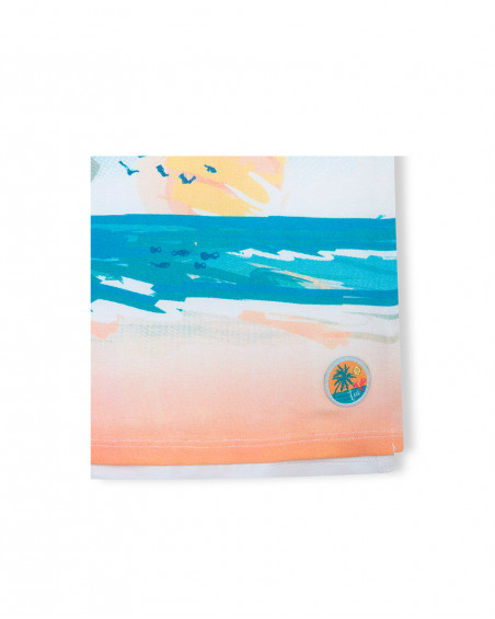 Tee-shirt en jersey imprimée fille bleu venice beach Tee-shirt en jersey imprimée fille bleu venice beach