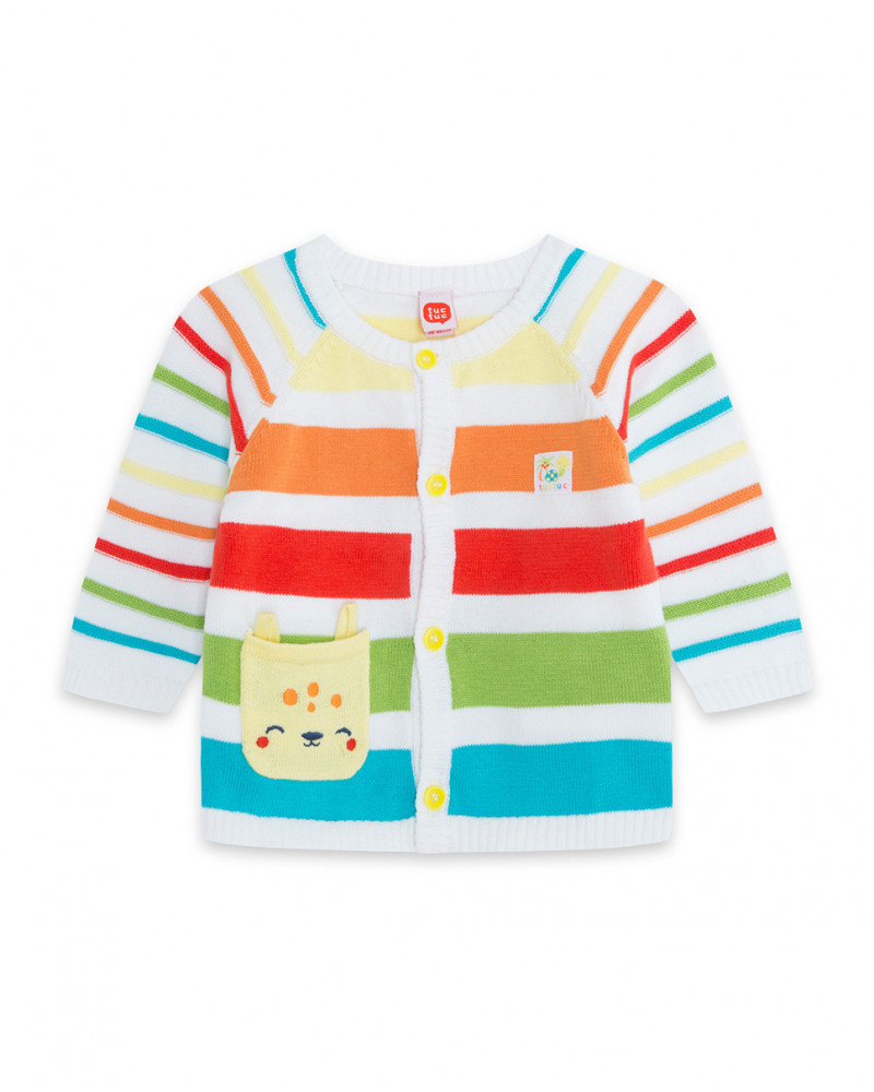 Veste en tricot boutons garçon blanche hi! sunshine