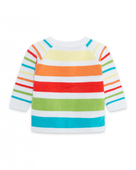 Veste en tricot boutons garçon blanche hi! sunshine Veste en tricot boutons garçon blanche hi! sunshine