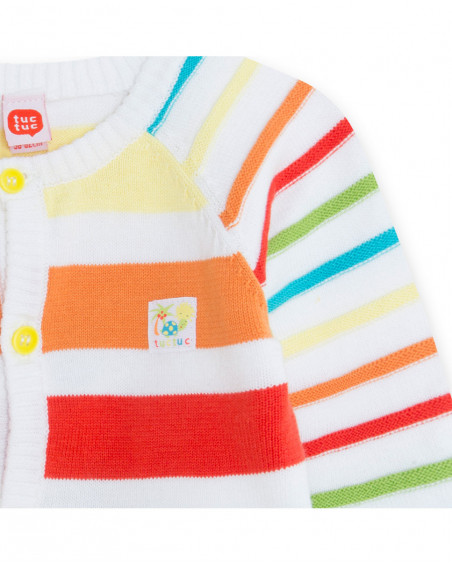 Veste en tricot boutons garçon blanche hi! sunshine Veste en tricot boutons garçon blanche hi! sunshine