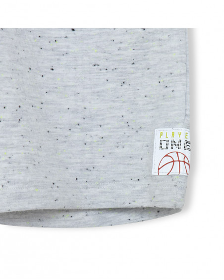 Bermuda en coton molletonné lacets garçon gris play