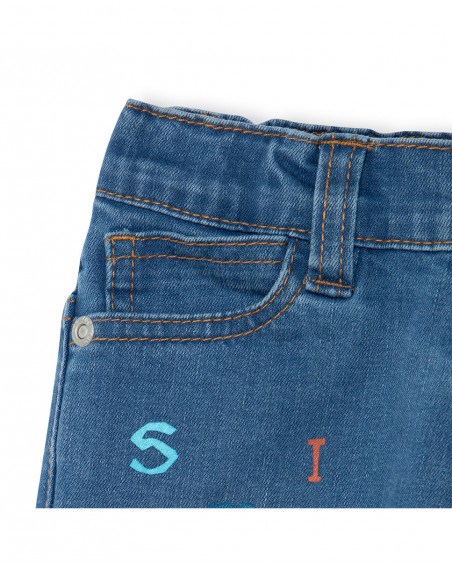 Pantalon en jeans à l'aspect usé fille bleu smile today Pantalon en jeans à l'aspect usé fille bleu smile today