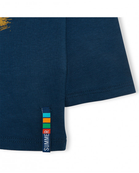 Tee-shirt en jersey manche longue garçon bleu free time Tee-shirt en jersey manche longue garçon bleu free time
