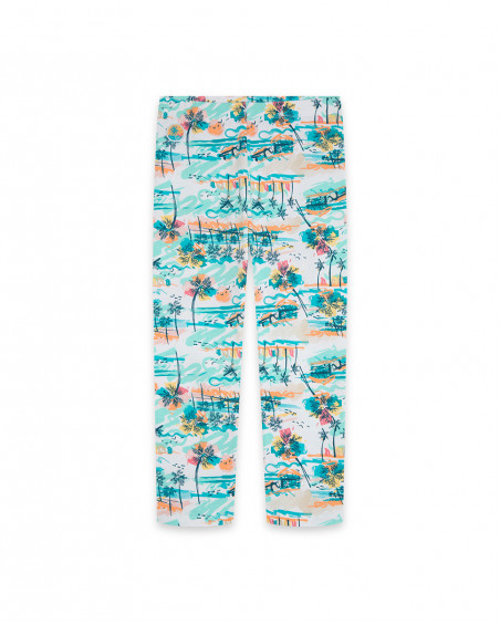 Leggings en jersey imprimé fille bleu venice beach