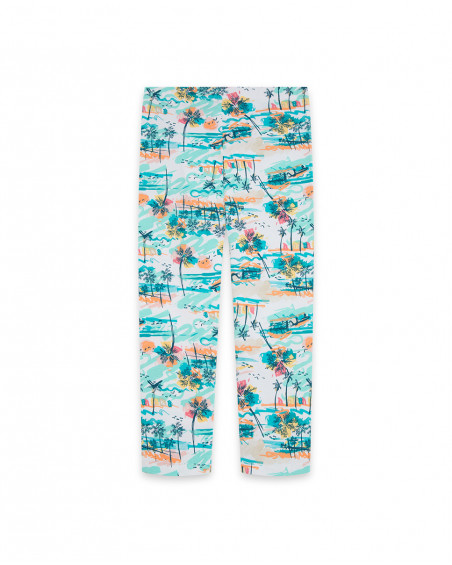 Leggings en jersey imprimé fille bleu venice beach