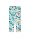 Leggings en jersey imprimé fille bleu venice beach Leggings en jersey imprimé fille bleu venice beach