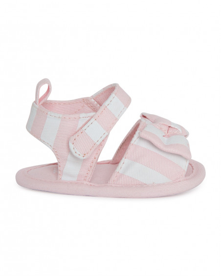 Sandales en popeline lien fille rose so cute Sandales en popeline lien fille rose so cute
