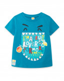 Tee-shirt en jersey message garçon bleu fruitty time Tee-shirt en jersey message garçon bleu fruitty time