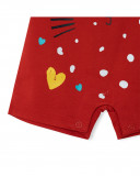 Grenouillère en jersey+sac short fille rouge fruitty time Grenouillère en jersey+sac short fille rouge fruitty time
