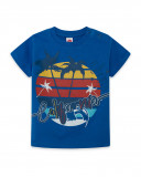 Tee-shirt en jersey message garçon bleu enjoy the sun Tee-shirt en jersey message garçon bleu enjoy the sun