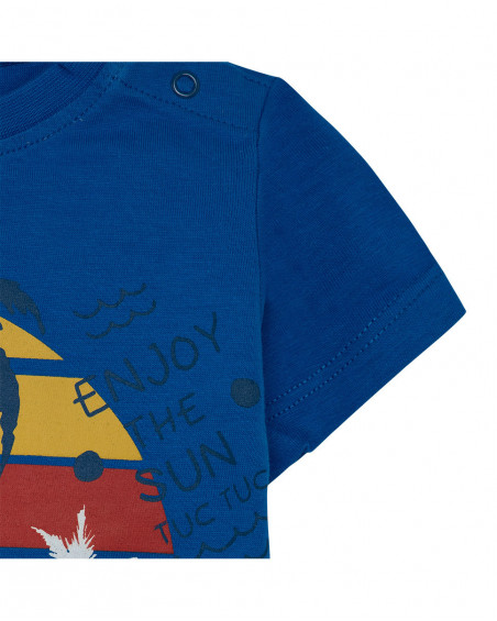 Tee-shirt en jersey message garçon bleu enjoy the sun