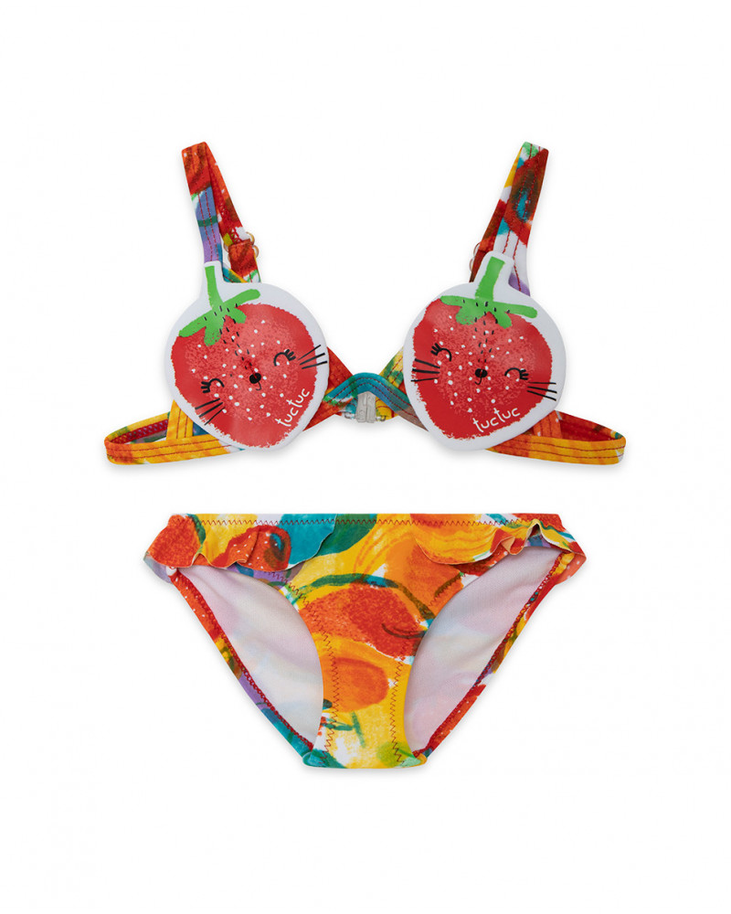 Bikini imprimé fille rouge fruitty time