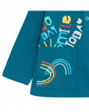 Tee-shirt en jersey manche longue fille bleu smile today Tee-shirt en jersey manche longue fille bleu smile today