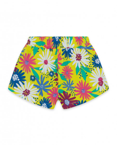 Short en jersey fleurs fille vert ready to bloom