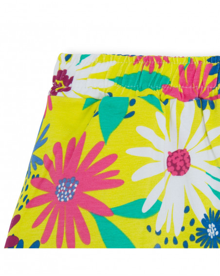 Short en jersey fleurs fille vert ready to bloom