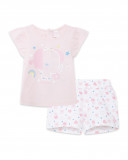 Tee-shirt et short en jersey volants fille rose so cute Tee-shirt et short en jersey volants fille rose so cute