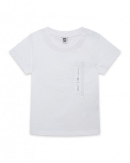 Tee-shirt en jersey poche garçon blanche basicos kids