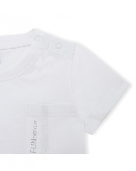Tee-shirt en jersey poche garçon blanche basicos kids