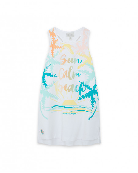Robe en jersey bretelles fille blanche venice beach Robe en jersey bretelles fille blanche venice beach