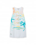 Robe en jersey bretelles fille blanche venice beach Robe en jersey bretelles fille blanche venice beach