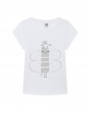 Tee-shirt en jersey papillon fille blanche basicos baby Tee-shirt en jersey papillon fille blanche basicos baby