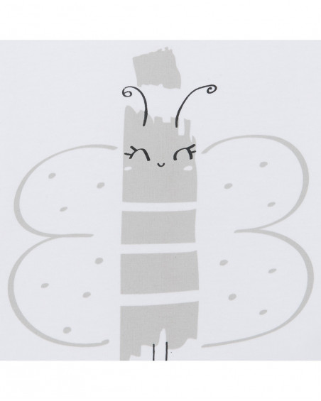 Tee-shirt en jersey papillon fille blanche basicos baby