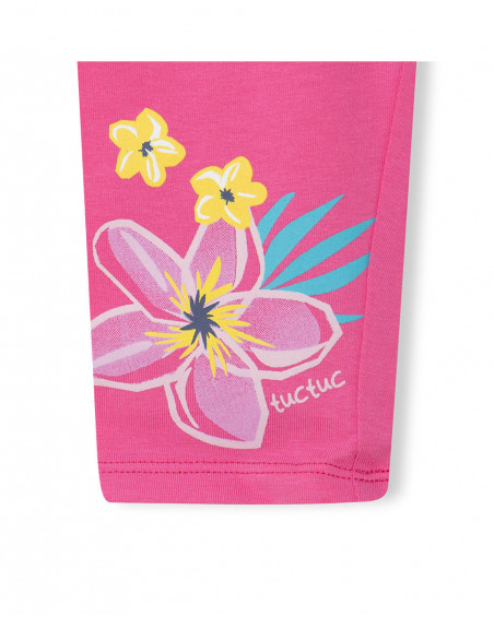 2 tee-shirt et legging capri en jersey fleur fille rose tahiti 2 tee-shirt et legging capri en jersey fleur fille rose tahiti